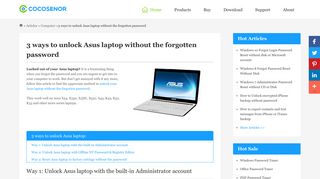 3 ways to unlock Asus laptop without the forgotten password