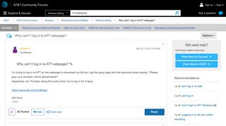 Why can't I log in to ATT webpage? - AT&T Community