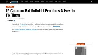 15 Common Battlefield 1 Problems & How to Fix Them - Gotta Be Mobile