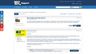 Re: Credit card site down? - Best Buy Support - Best Buy Forums