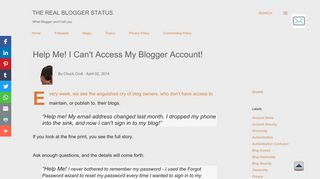 Help Me! I Can't Access My Blogger Account!