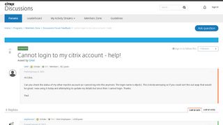Cannot login to my citrix account - help! - Discussions Forum ...