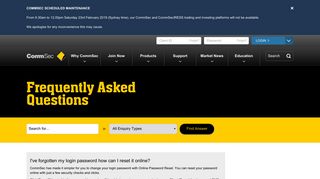 I've forgotten my login password how can I reset it online? - CommSec