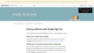 Solve problems with Single Sign On – Coursera Help Center