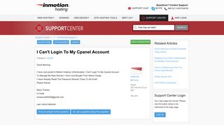 I Can't Login To My Cpanel Account | InMotion Hosting