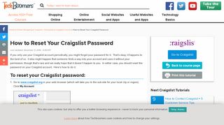 How to Reset a Craigslist Password - Free Craigslist tutorials