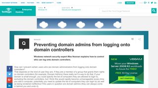 Preventing domain admins from logging onto domain controllers