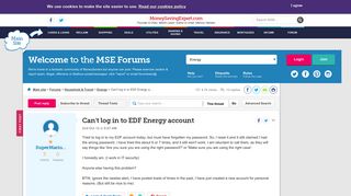 Can't log in to EDF Energy account - MoneySavingExpert.com Forums