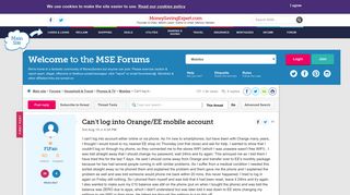 Can't log into Orange/EE mobile account - MoneySavingExpert.com Forums