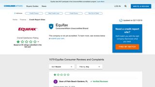 Top 1,072 Reviews and Complaints about Equifax