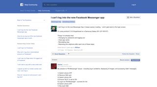 I can't log into the new Facebook Messenger app | Facebook Help ...