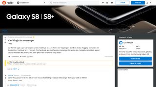 Can't login to messenger : GalaxyS8 - Reddit