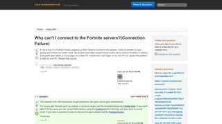Why can't I connect to the Fortnite servers?(Connection Failure ...