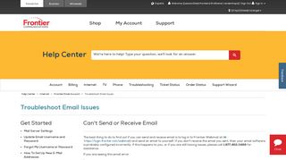 Can't Send or Receive Frontier Email | Frontier.com