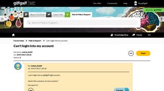 Can't login into my account - The giffgaff community