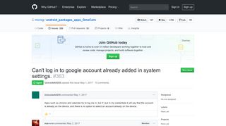 Can't log in to google account already added in system settings. - GitHub