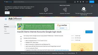 macOS Sierra Internet Accounts Google login stuck - Ask Different