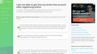 I am not able to get into my Green Dot account after r... | How-To ...