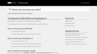 Troubleshoot HBO NOW on PlayStation 4 - HBO NOW | Help Center