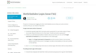 HotSchedules Login Issue FAQ – Customer Care