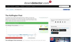 Huffington Post down? Current outages and problems | Downdetector