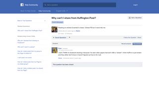 Why can't I share from Huffington Post? | Facebook Help Community ...