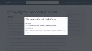 I'm having trouble opening the Hulu app - Hulu Help