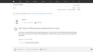 Can't log in to iMac because keyboard doe… - Apple Community
