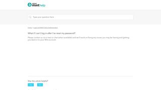 What if I can't log in after I've reset my password? - Mint Support