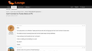 Can't Connect to iTunes Store on PC - iLounge Forums