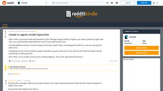 Unable to register Kindle Paperwhite : kindle - Reddit