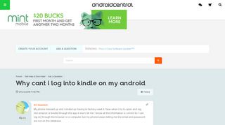 Why cant i log into kindle on my android - Android Forums at ...