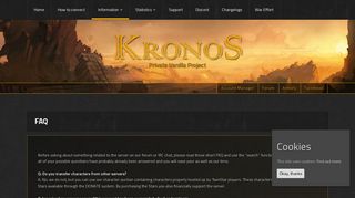 KRONOS • FAQ - Kronos WoW