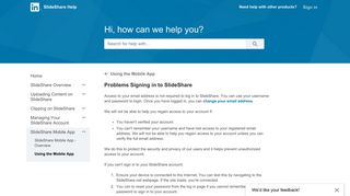 Problems Signing in to SlideShare | SlideShare Help - LinkedIn