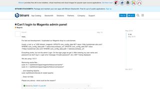 Can't login to Magento admin panel - Magento - Bitnami Community