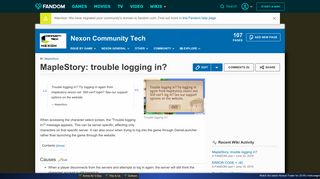 MapleStory: trouble logging in? | Nexon CommunityTech Wiki ...
