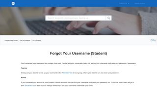 Forgot Your Username (Student) – Edmodo Help Center