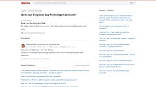 How can I log into my Messenger account? - Quora