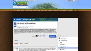 Can't login to Minecraft.net. - Planet Minecraft