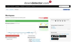 Moviepass down? Current problems and outages | Downdetector