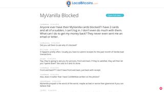 MyVanilla Blocked | Localbitcoins - Muut