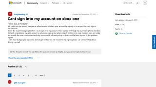 Cant sign into my account on xbox one - Microsoft Community