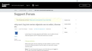 why cant i log into nectar adpoints can on safari, chrome etc | Firefox ...