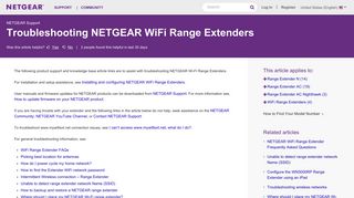 Troubleshooting NETGEAR WiFi Range Extenders | Answer ...