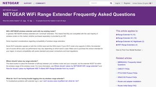 NETGEAR WiFi Range Extender Frequently Asked Questions ...