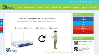 How to Reset Netgear Wireless Router ? – TechVaidya