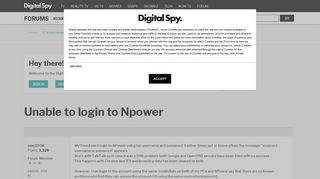 Unable to login to Npower — Digital Spy