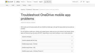 Troubleshoot OneDrive mobile app problems - OneDrive - Office Support