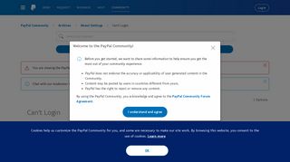 Can't Login - PayPal Community