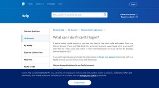 What can I do if I can't I log in? - PayPal